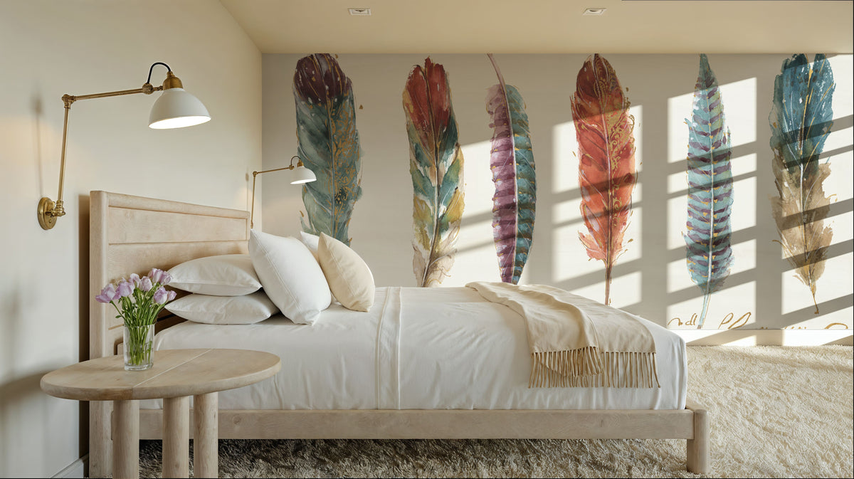 Spiced Nature XII Soft White Mural Wallpaper - room preview 03