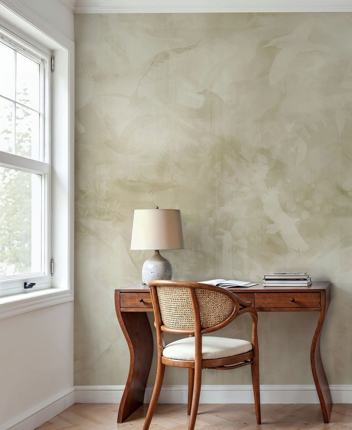 Birds of Freedom Yellowish Mural Wallpaper - room preview 03