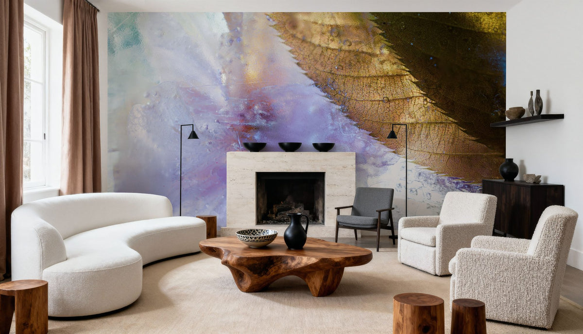 Glacial Leaf Mural Wallpaper - room preview 03