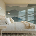 Sunrise Mountain View, Teal Mural Wallpaper - room preview 03