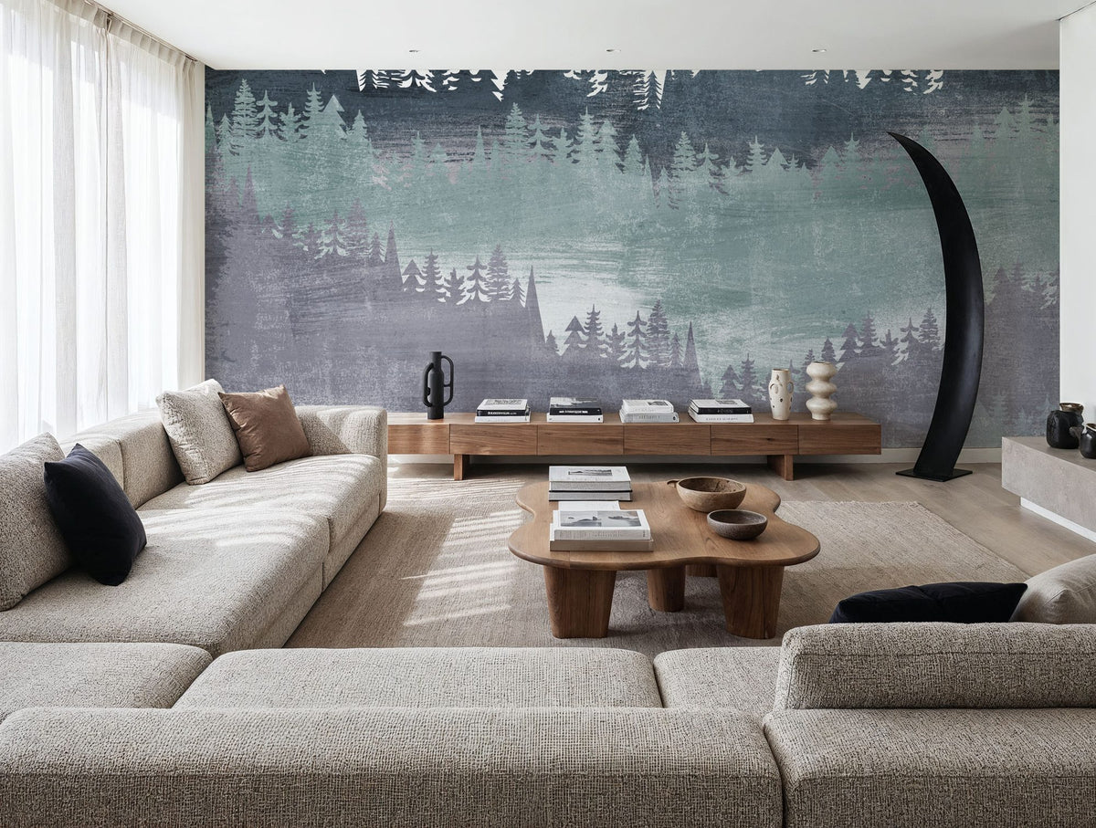 Mountainscape Blush Mural Wallpaper - room preview 03