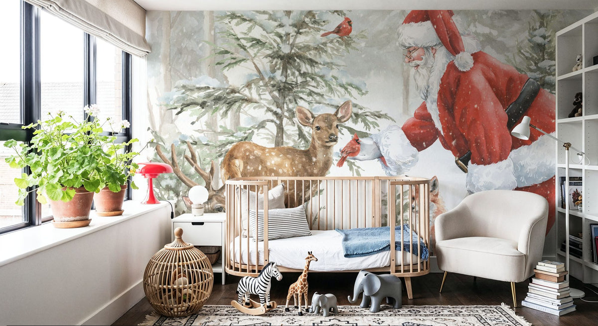 Woodland Santa V Mural Wallpaper - room preview 03