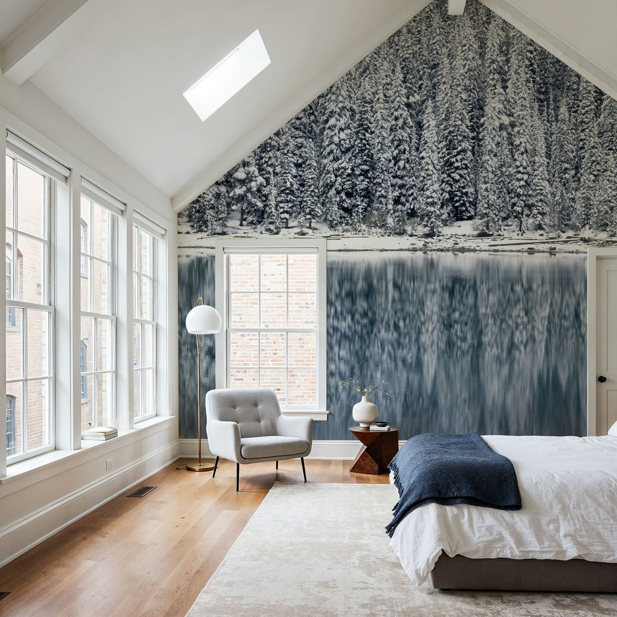 Moraine Lake Mural Wallpaper - Neutral Tone - room preview 03