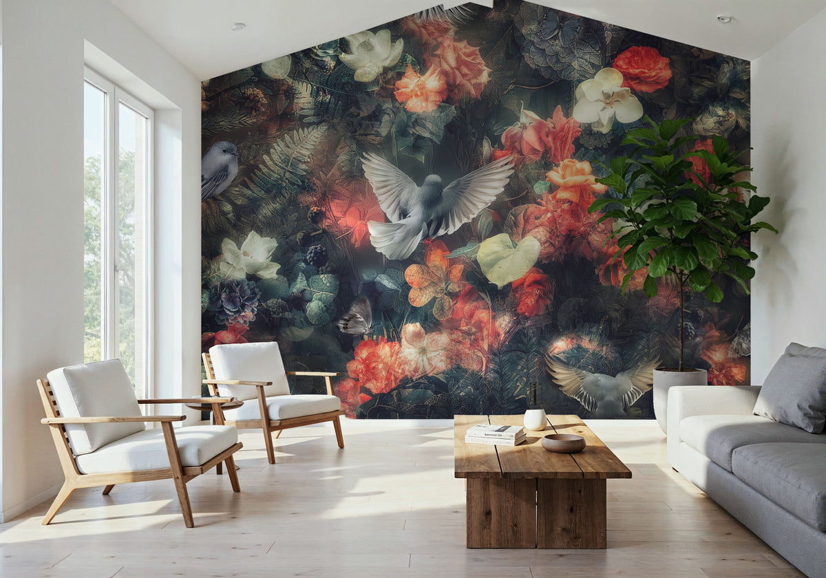 Moodloo Birds Mural Wallpaper - room preview 03