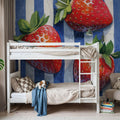 Stripe Cloth Berries Mural Wallpaper - room preview 03