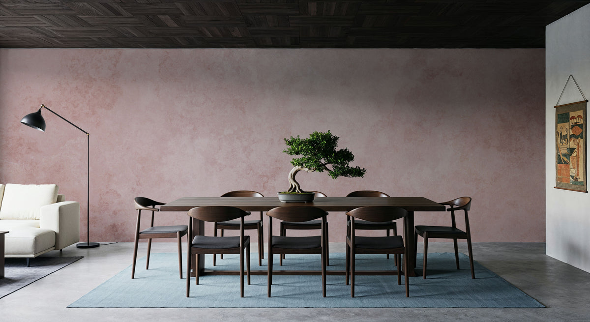 Subtle Plaster Wall, Soft Pink Mural Wallpaper - room preview 03