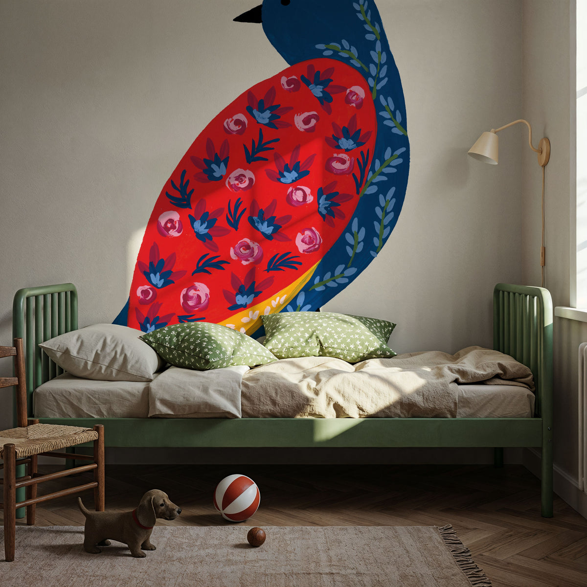 Blooming Bird IV Mural Wallpaper - room preview 03