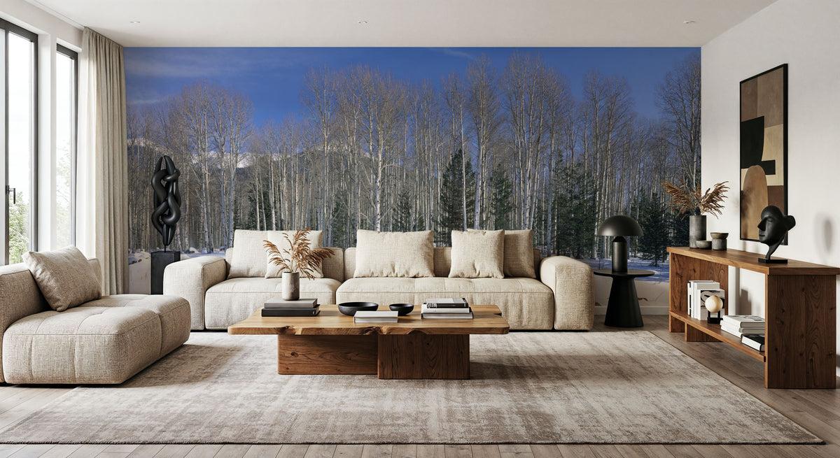 Aspen Winter Grove Mural Wallpaper - room preview 03
