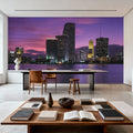 Sunset Pink Twilight Metropolis Mural Wallpaper - room preview 03