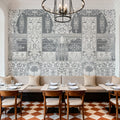 German Renaissance, Gray Mural Wallpaper - room preview 03