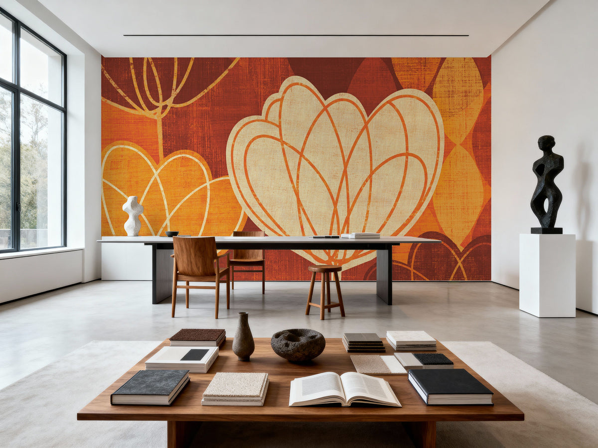 Spring Tulips Warm Mural Wallpaper - room preview 03