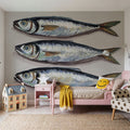 Three Little Fishies Neutral Mural Wallpaper - room preview 03
