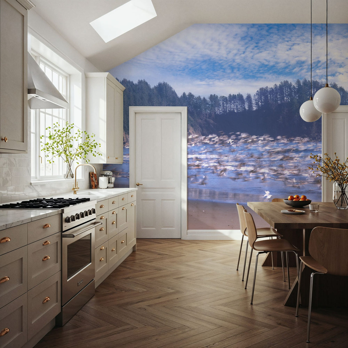 Seagull Beach Mural Wallpaper - room preview 03