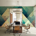 Reduced Mountains Turquoise Mural Wallpaper - room preview 03