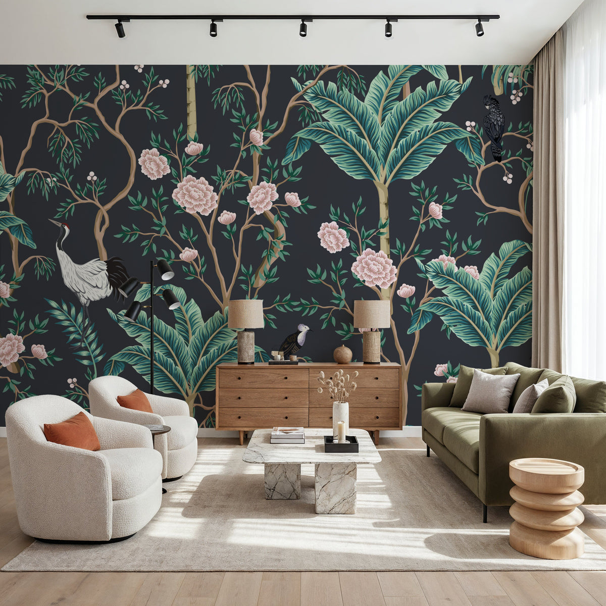 The Bird and the Rose Mural Wallpaper - room preview 03