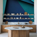 Paper Cut Mural Wallpaper - Blue Tone - room preview 03