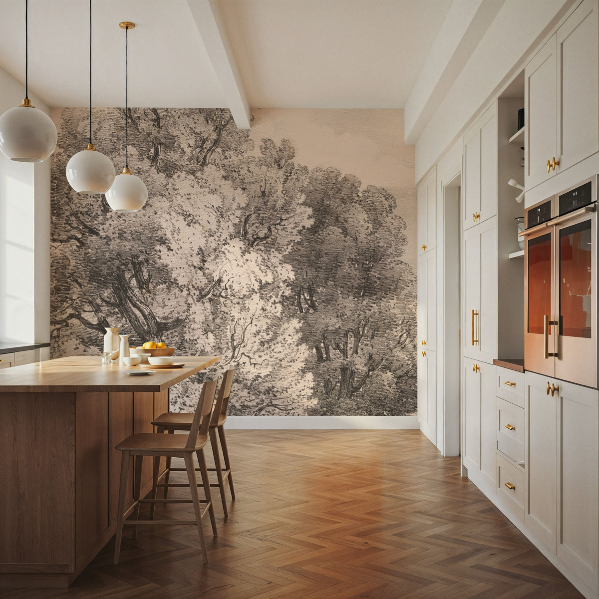 Elm Trees in Holme Park Mural Wallpaper - room preview 03