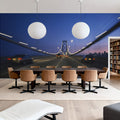 Twilight Bridge Crossing Mural Wallpaper - room preview 03