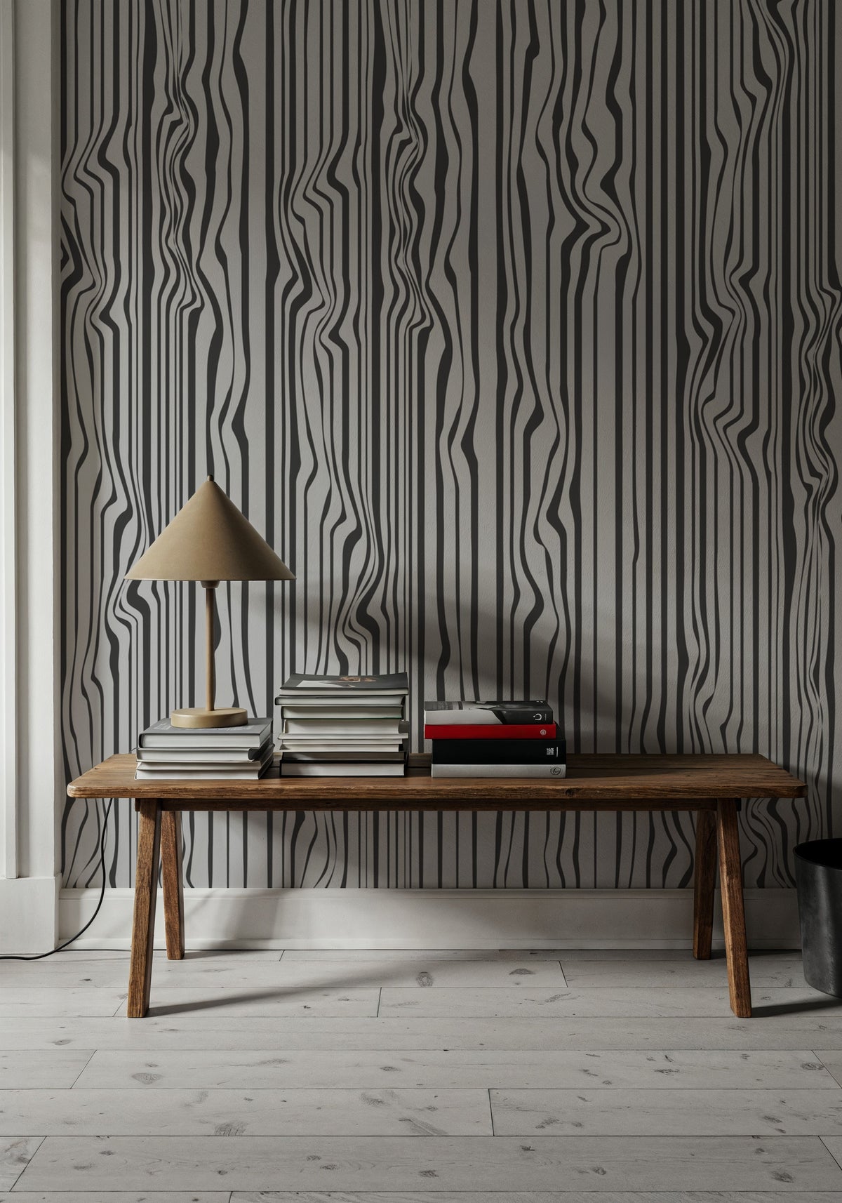 Veneer Lines, Slate Mural Wallpaper - room preview 03