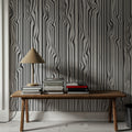 Veneer Lines, Slate Mural Wallpaper - room preview 03