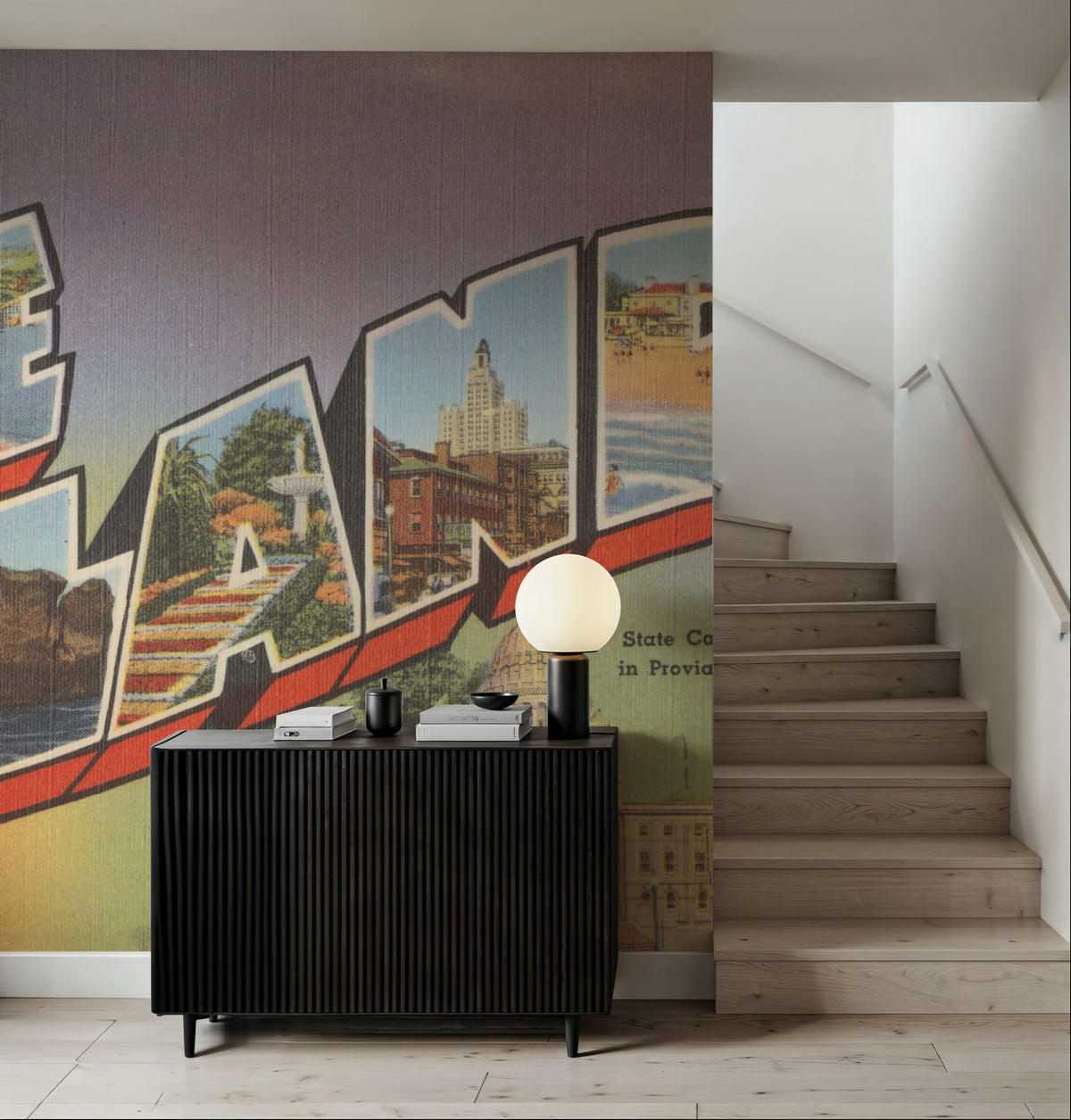 Greetings From Rhode Island Mural Wallpaper - room preview 03