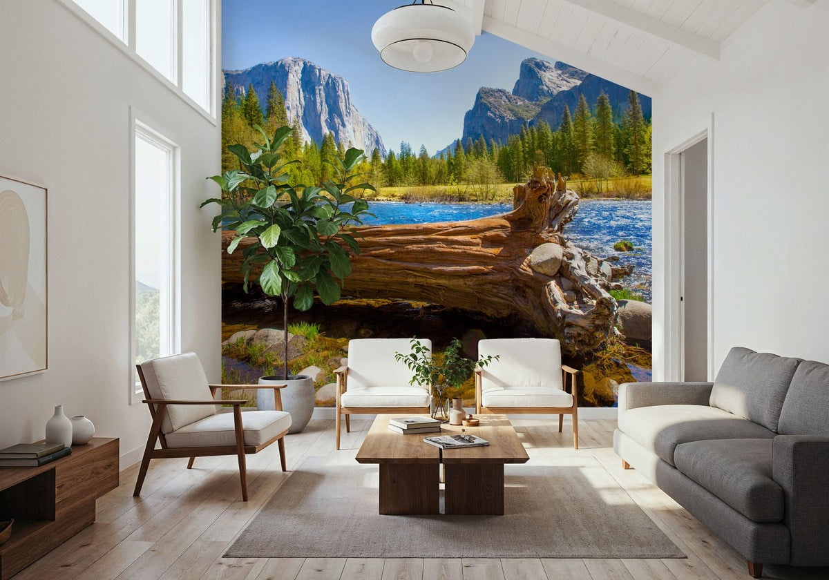 Merced River Log Mural Wallpaper - room preview 03