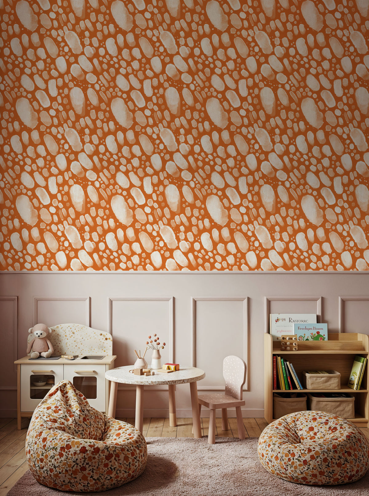 Oil on Water Orange Mural Wallpaper - room preview 03
