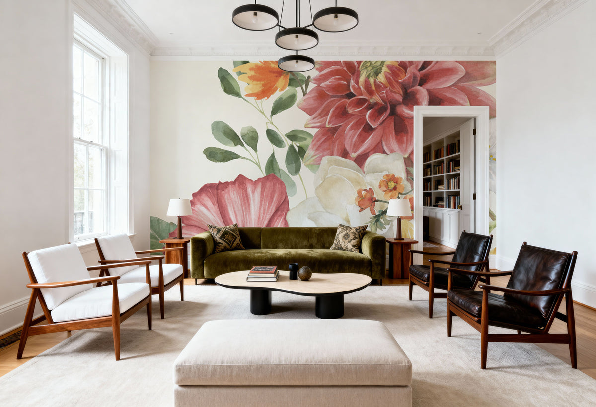Amber Blossoms IV Mural Wallpaper - room preview 03