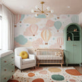 Hot Air Ballon Clouds Mural Wallpaper - room preview 03