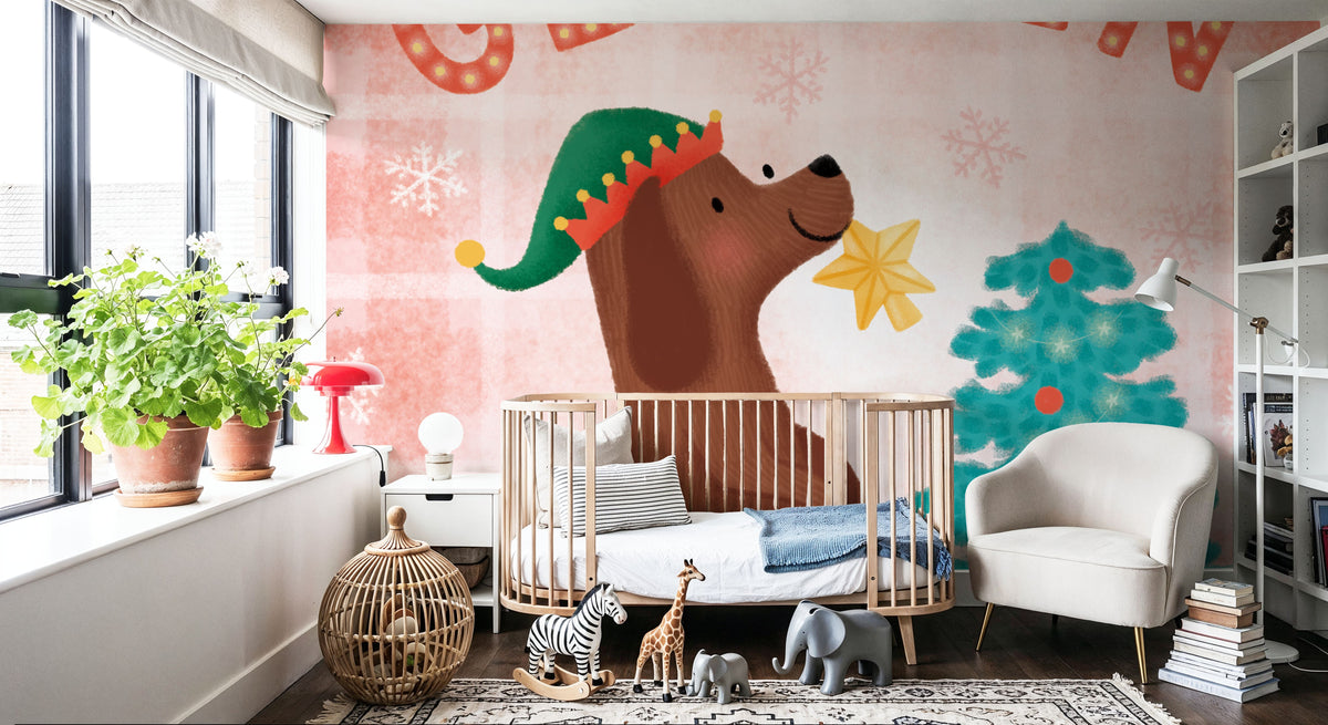 Festive Paws I Mural Wallpaper - room preview 03
