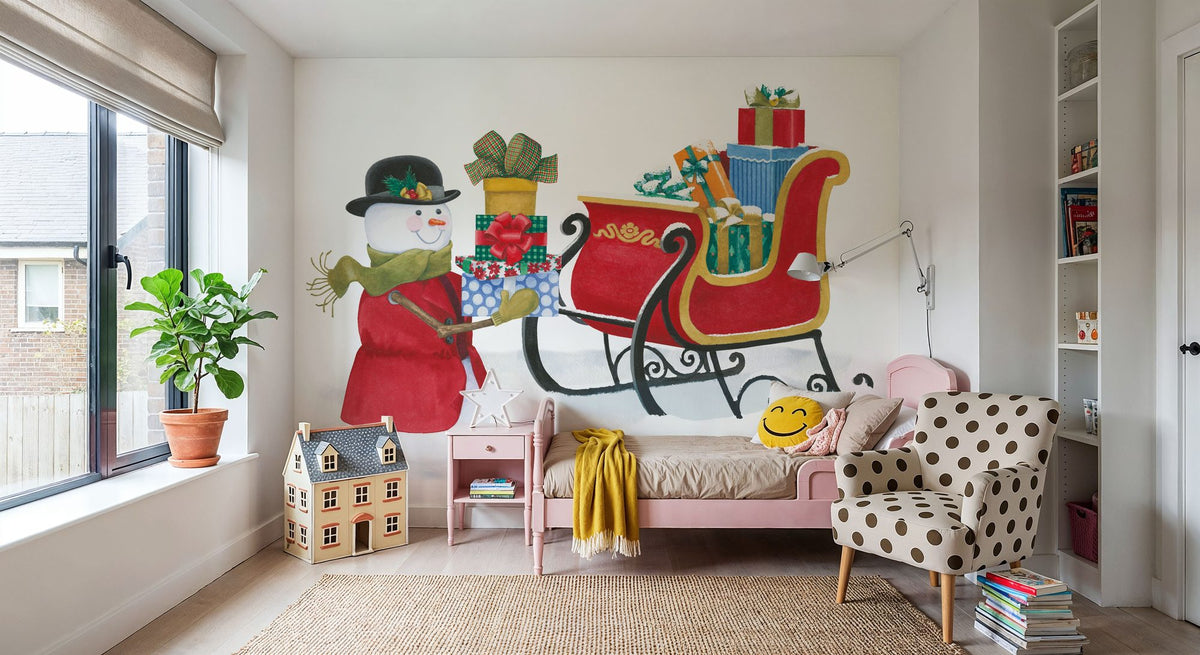 Main Street Christmas XI Mural Wallpaper - room preview 03