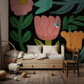 Flower Toss III Mural Wallpaper - room preview 03