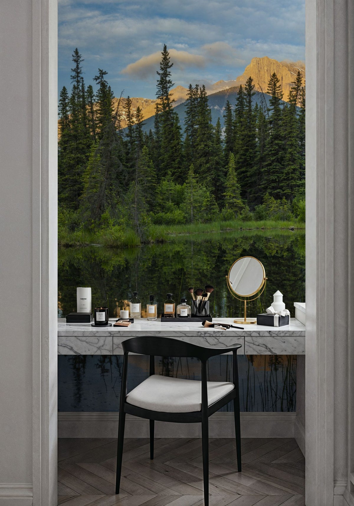 Two Jack Lake Trees Mural Wallpaper - room preview 03