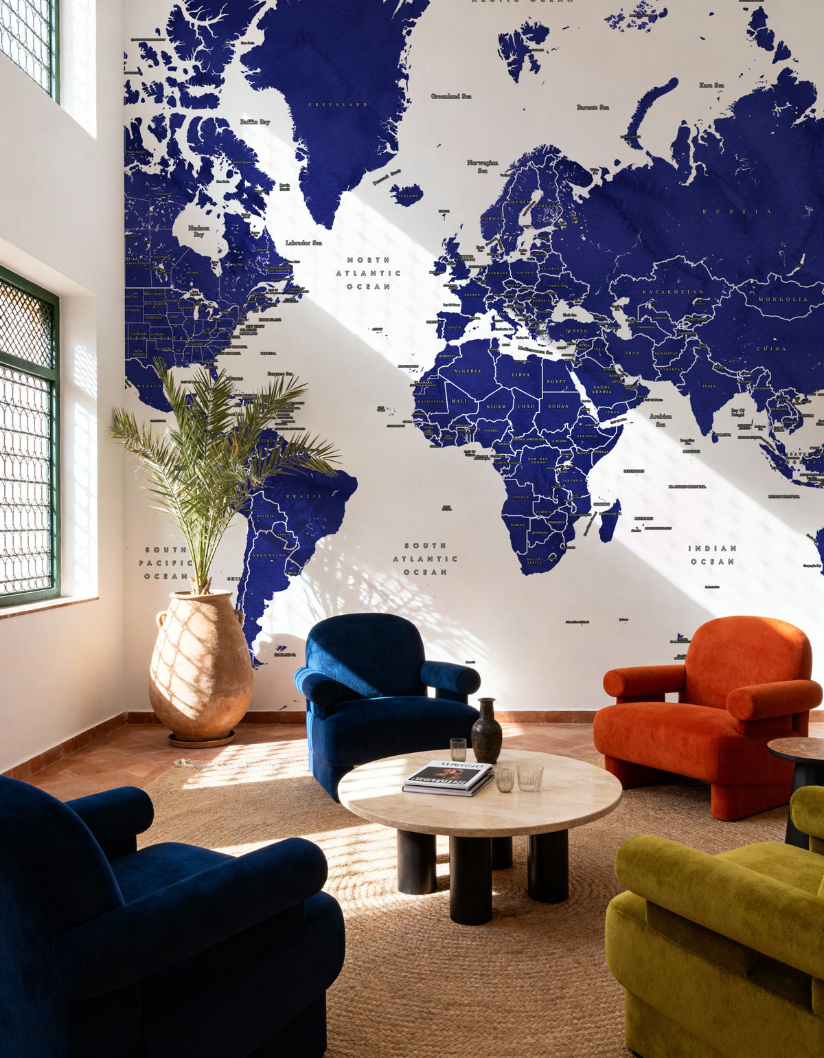 World Map - Nevin Mural Wallpaper - room preview 03