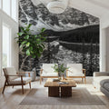 Moraine Lake BW Mural Wallpaper - room preview 03