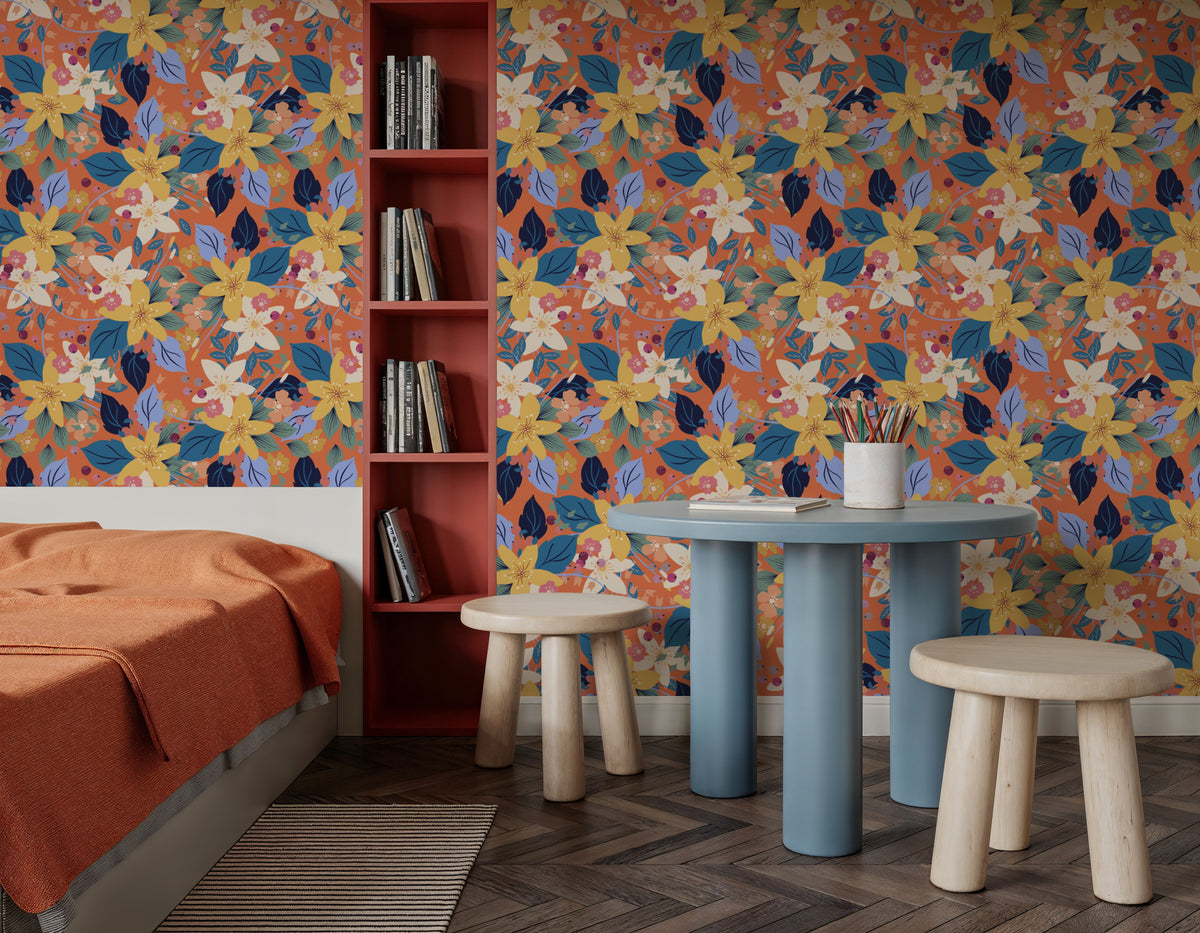 Flowers and Berries Mural Wallpaper - room preview 03