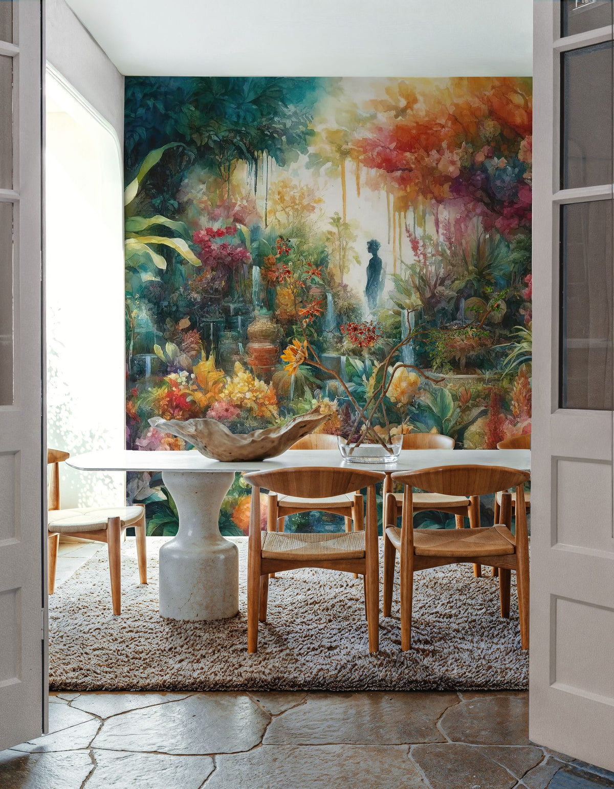 Lush Garden of Eden At Sunrise Mural Wallpaper - room preview 03