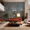 Meadow Finds Gray Mural Wallpaper - room preview 03