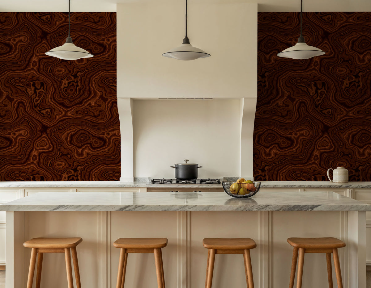 Root Wood, Red Mahogany Mural Wallpaper - room preview 03