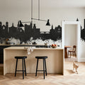 Nashua New Hampshire Skyline Black & White Mural Wallpaper - room preview 03