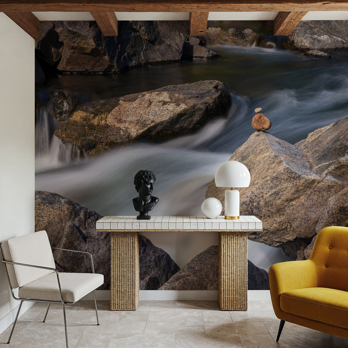 Icicle Creek Stones Mural Wallpaper - room preview 03