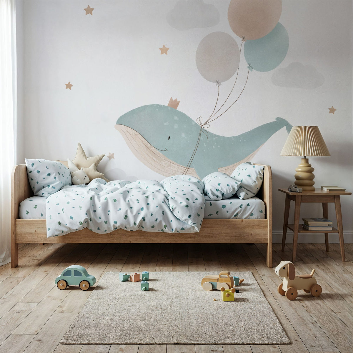Dwellpaper Flying Whale & Air Balloons Mural Wallpaper image 3