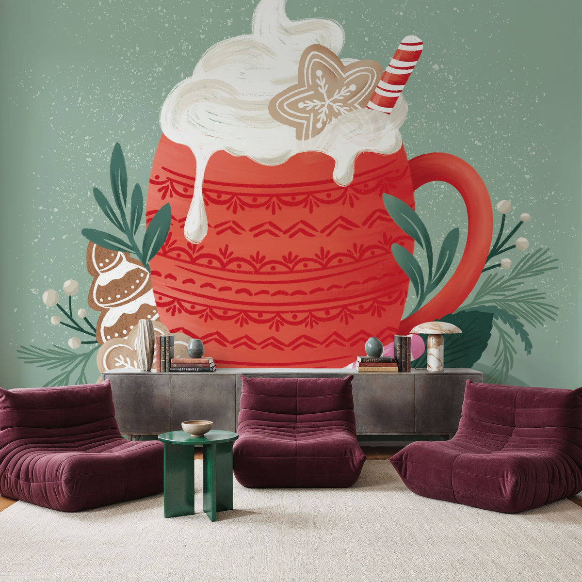 Home For the Holidays II Mural Wallpaper - Warm Tone - room preview 03