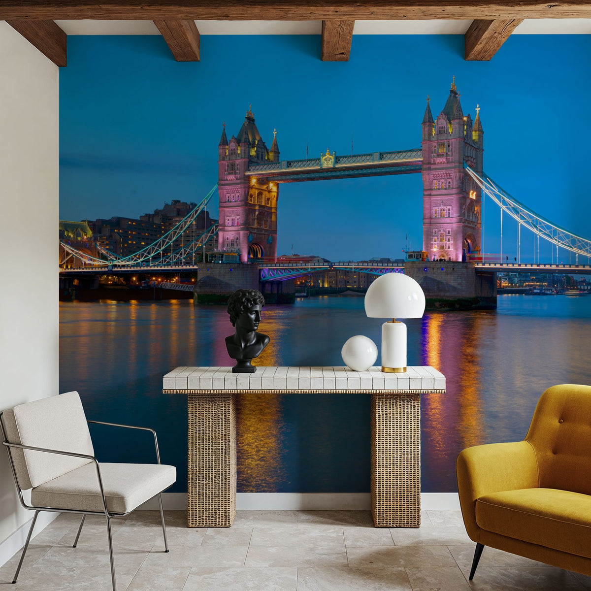 Purple Thames Twilight Mural Wallpaper - room preview 03