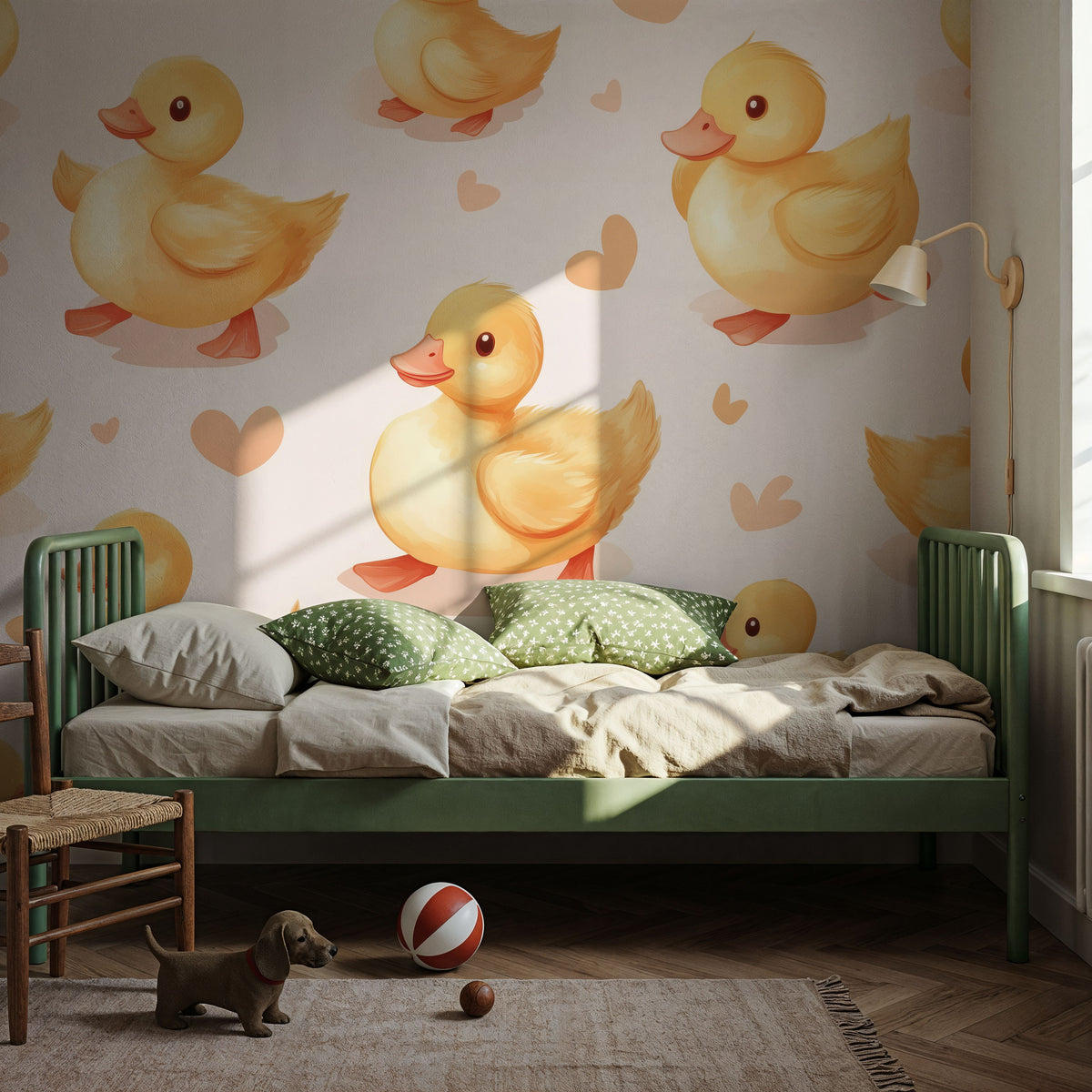 Duckling Walk Mural Wallpaper - room preview 03
