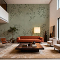 Rambling Rose, Ivory on Jade Mural Wallpaper - room preview 03