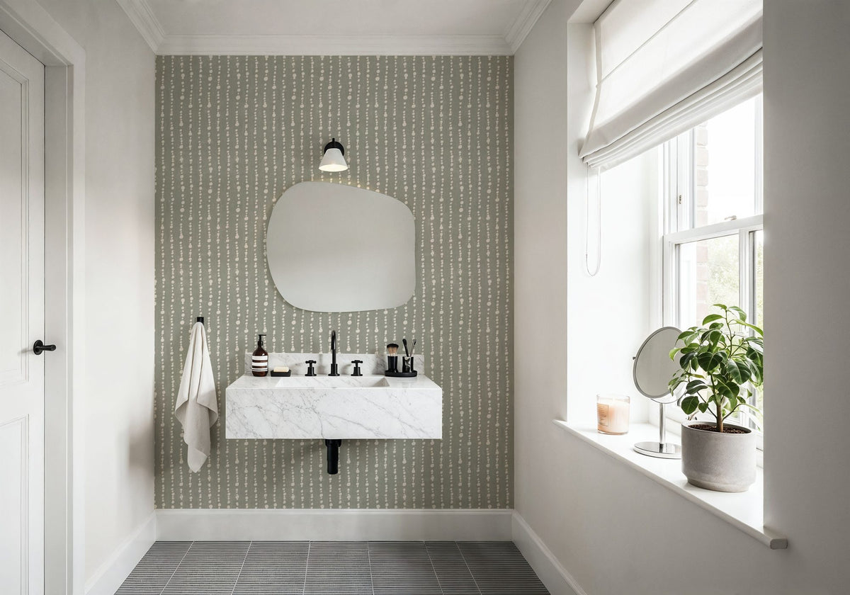 Woodland Drops Gray Mural Wallpaper - room preview 03