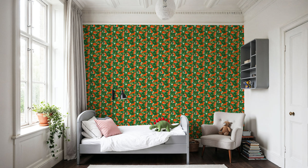 Friendly Foxes Mural Wallpaper - room preview 03