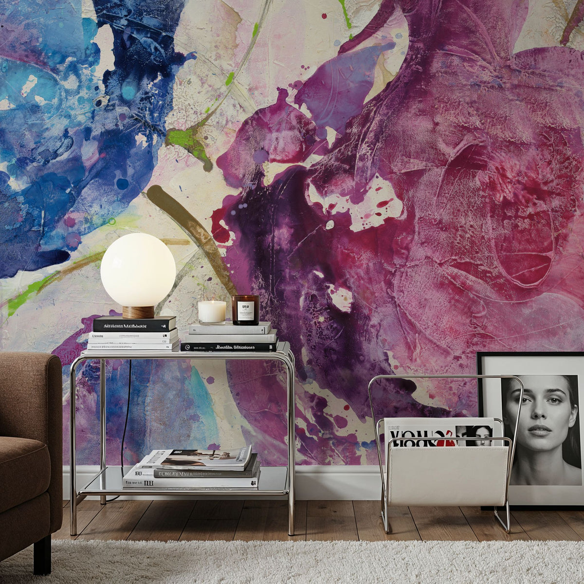 Fireworks Abstract Mural Wallpaper - Purple Tone - room preview 03