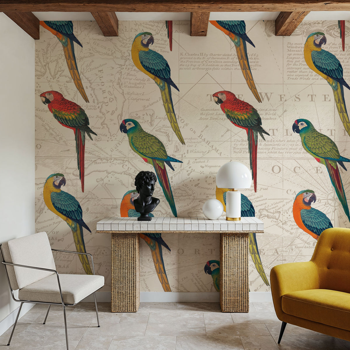 Parrot Paradise II Mural Wallpaper - room preview 03